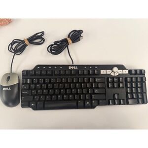Dell SK-8135 Multimedia Keyboard and MO56UOA Optical Mouse Wired USB Set Black